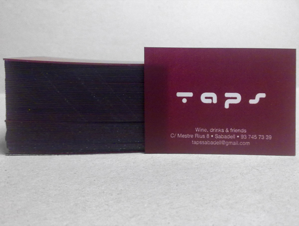 Taps Business card. Serigrafia sobre Polipropil·lè 1,2 mm